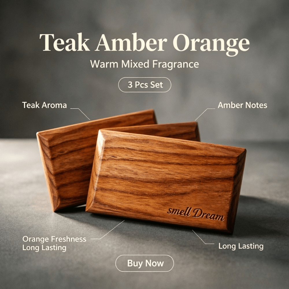 Car Accessories Usa - Car Air Freshener Teak Amber Orange