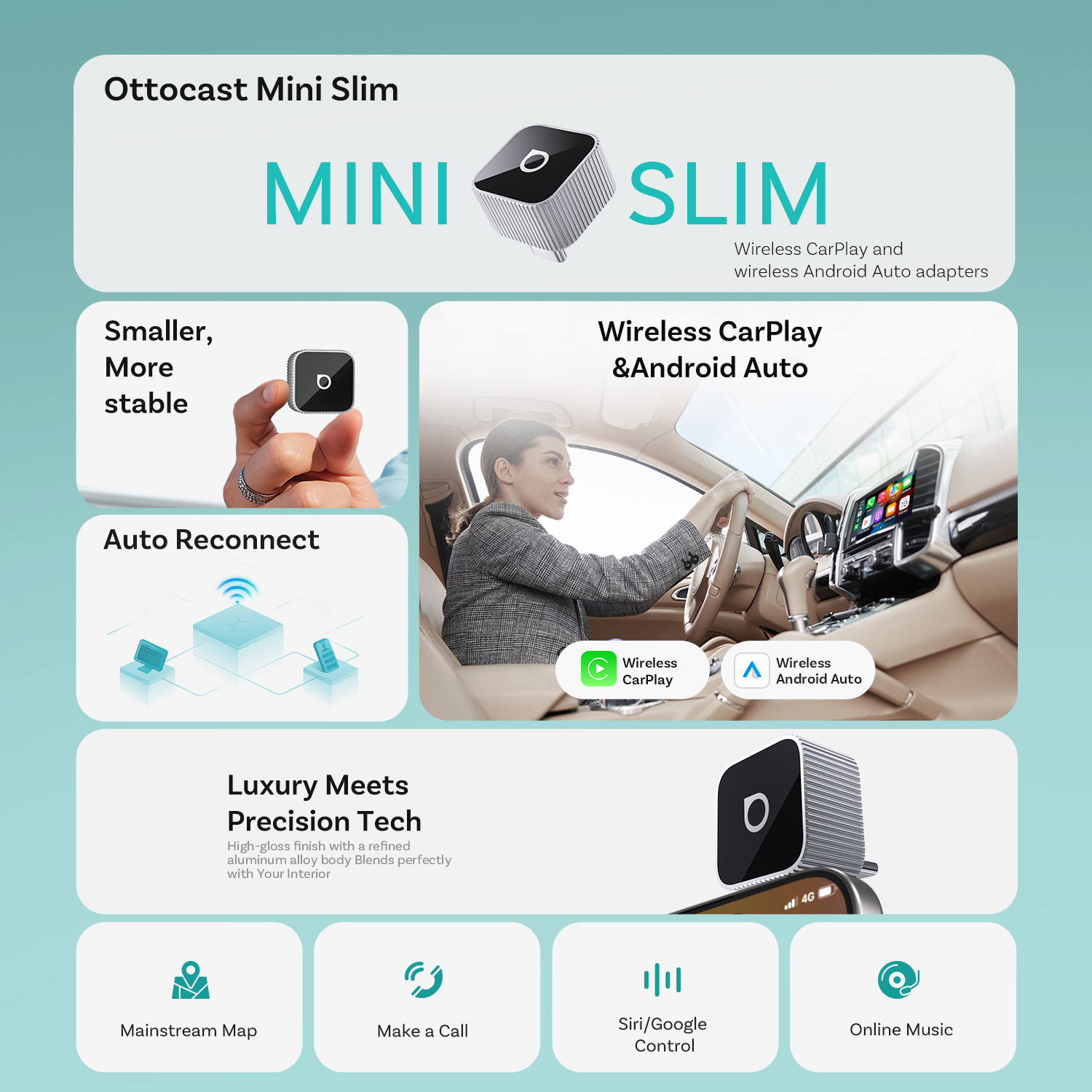 Ottocast Mini Slim Wireless Ca - Car Accessories Usa recension och pris